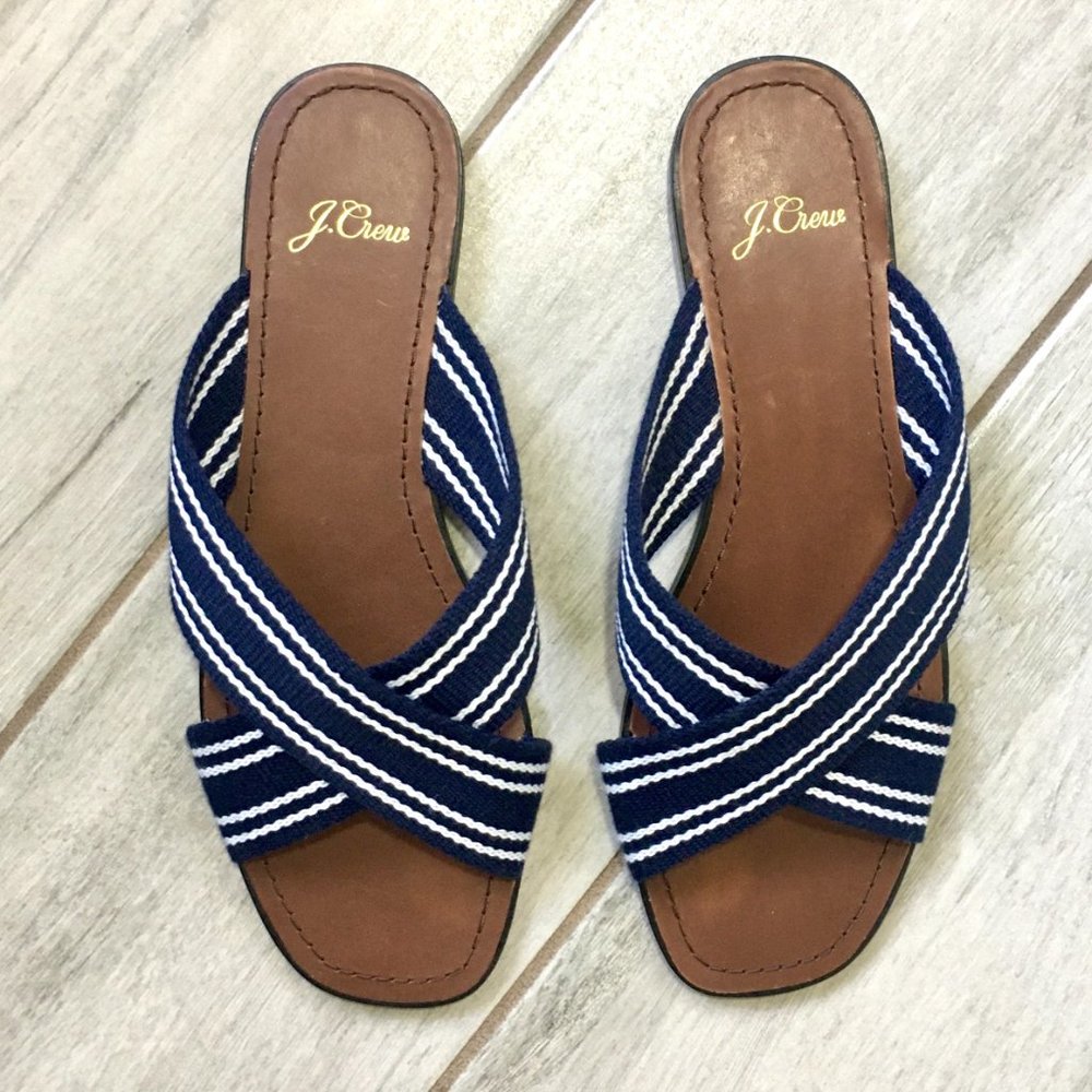 J. Crew Woven Criss Cross Sandals - NEW - Picture 2 of 7